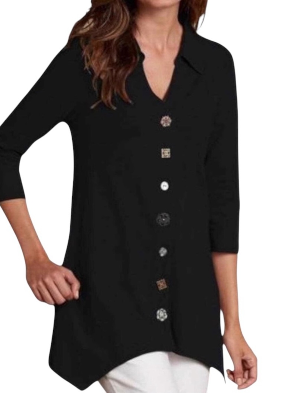 Soft Surroundings Danielle Button Top Tunic